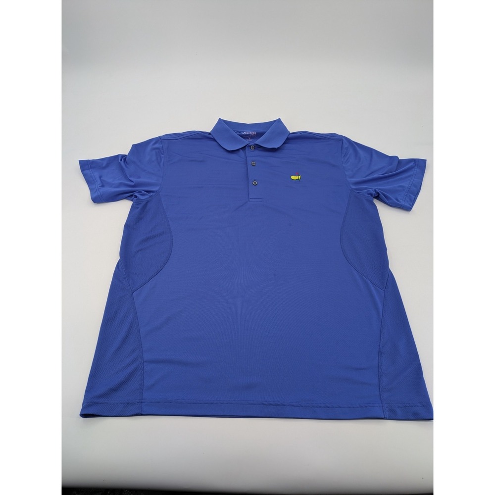 Masters Tech Polo Shirt Mens Large Royal Blue Short Sleeve Golf Casual